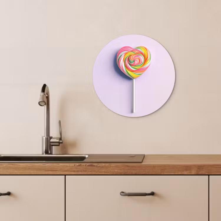 KitchenYeah - Cocina - Círculo mural Forex - Corazón - Piruleta - Caramelo — 4