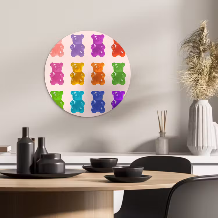 KitchenYeah - Cocina - Círculo mural Forex - Oso - Colorido - Caramelo — 3