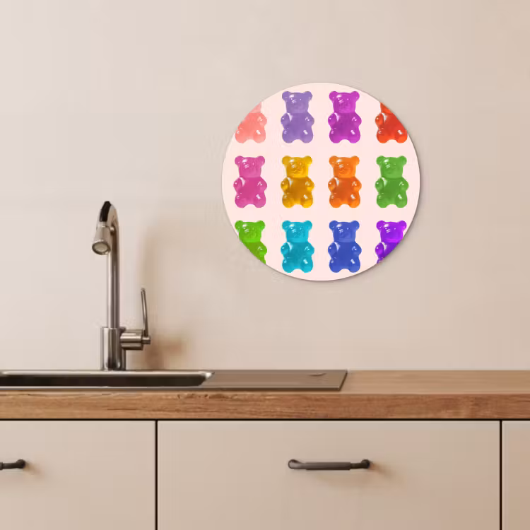 KitchenYeah - Cocina - Círculo mural Forex - Oso - Colorido - Caramelo — 4