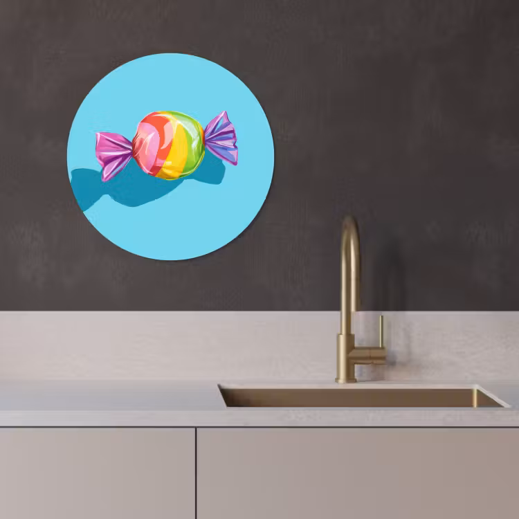 KitchenYeah - Cocina - Círculo mural Forex - Azul - Caramelo - Arco iris — 2