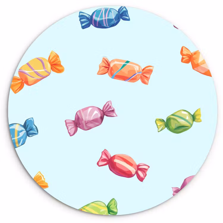 KitchenYeah - Cocina - Círculo mural Forex - Azul - Patrón - Caramelo — 1