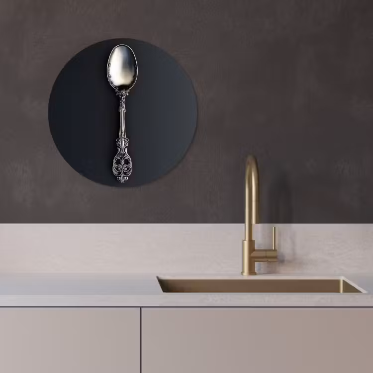 KitchenYeah - Cocina - Círculo mural Forex - Cuchara - Plata - Metal — 3