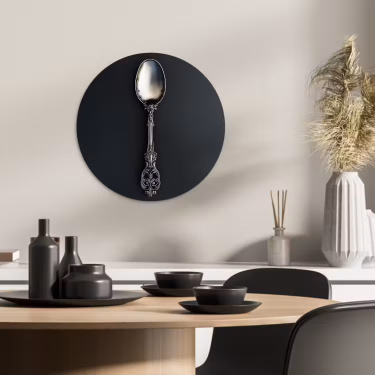 KitchenYeah - Cocina - Círculo mural Forex - Cuchara - Plata - Metal — 4