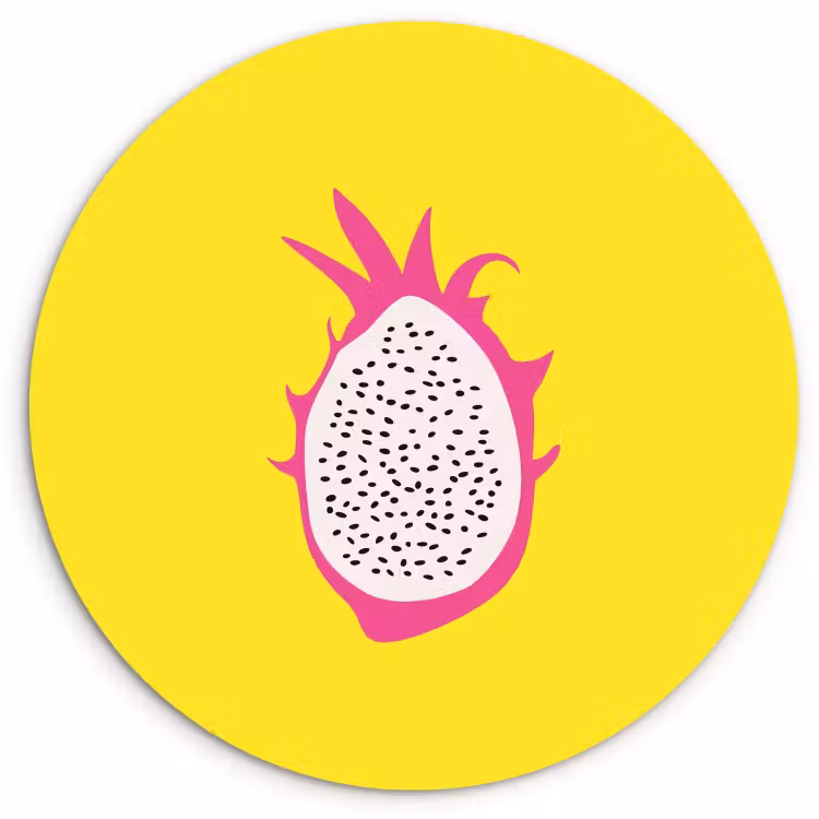 Cuadro redondo - Ilustración - Fruta del dragón - Colorido — 2
