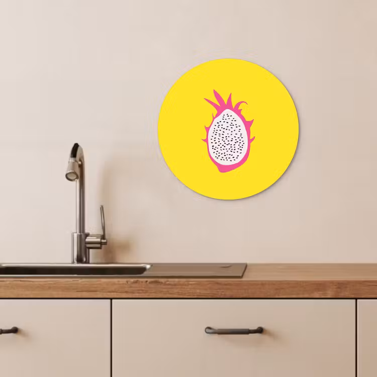 Cuadro redondo - Ilustración - Fruta del dragón - Colorido — 4