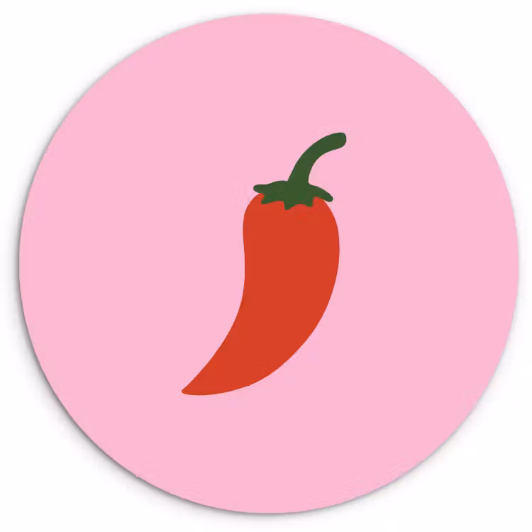 Cuadro redondo - Pimiento - Rojo - Ilustración — 1