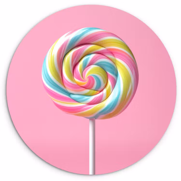 KitchenYeah - Cocina - Círculo mural Forex - Piruleta - Rosa - Caramelo - Dulce — 2