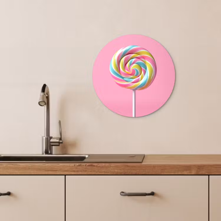 KitchenYeah - Cocina - Círculo mural Forex - Piruleta - Rosa - Caramelo - Dulce — 3