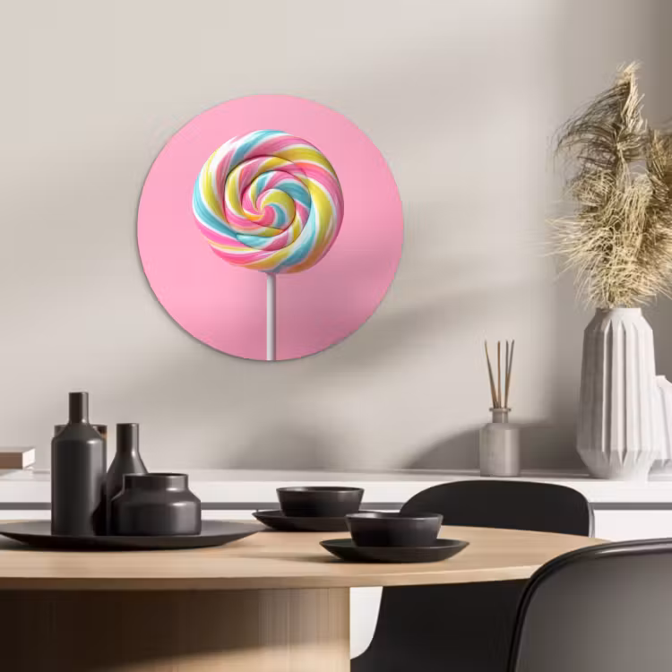 KitchenYeah - Cocina - Círculo mural Forex - Piruleta - Rosa - Caramelo - Dulce — 4