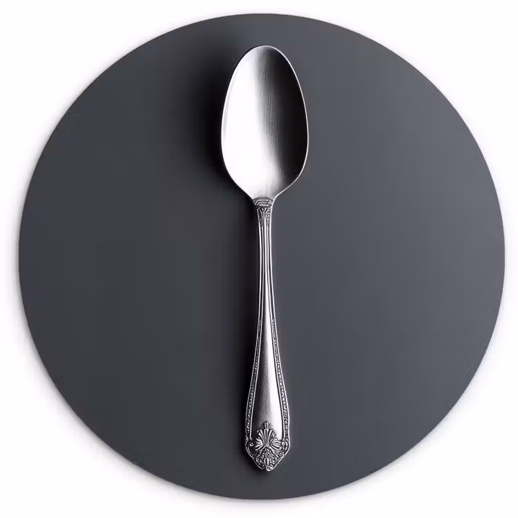 KitchenYeah - Cocina - Círculo mural Forex - Plata - Metal - Cuchara — 2