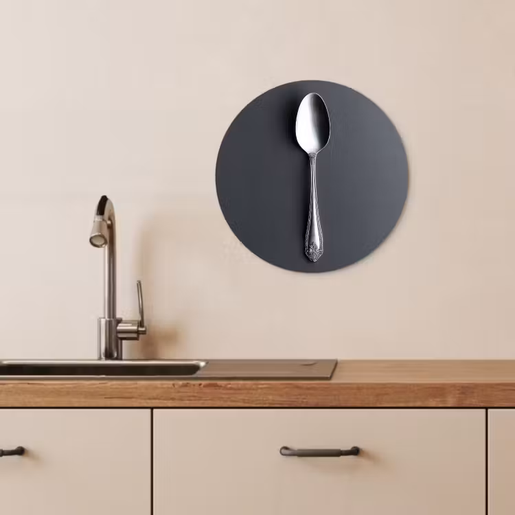 KitchenYeah - Cocina - Círculo mural Forex - Plata - Metal - Cuchara — 4