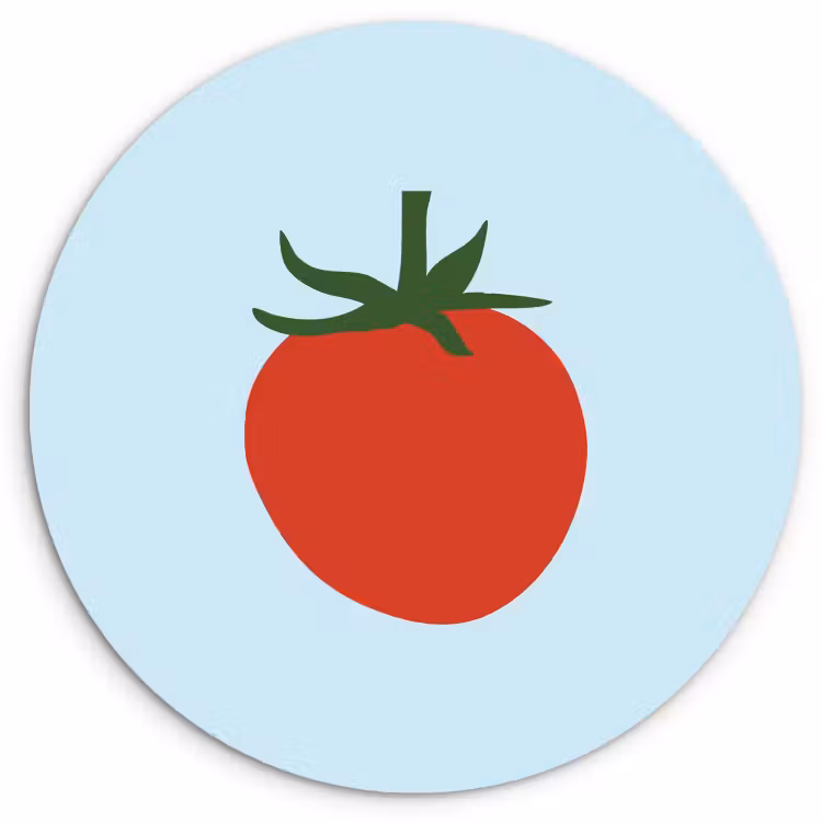 Cuadro redondo - Rojo - Tomate - Verdura — 1