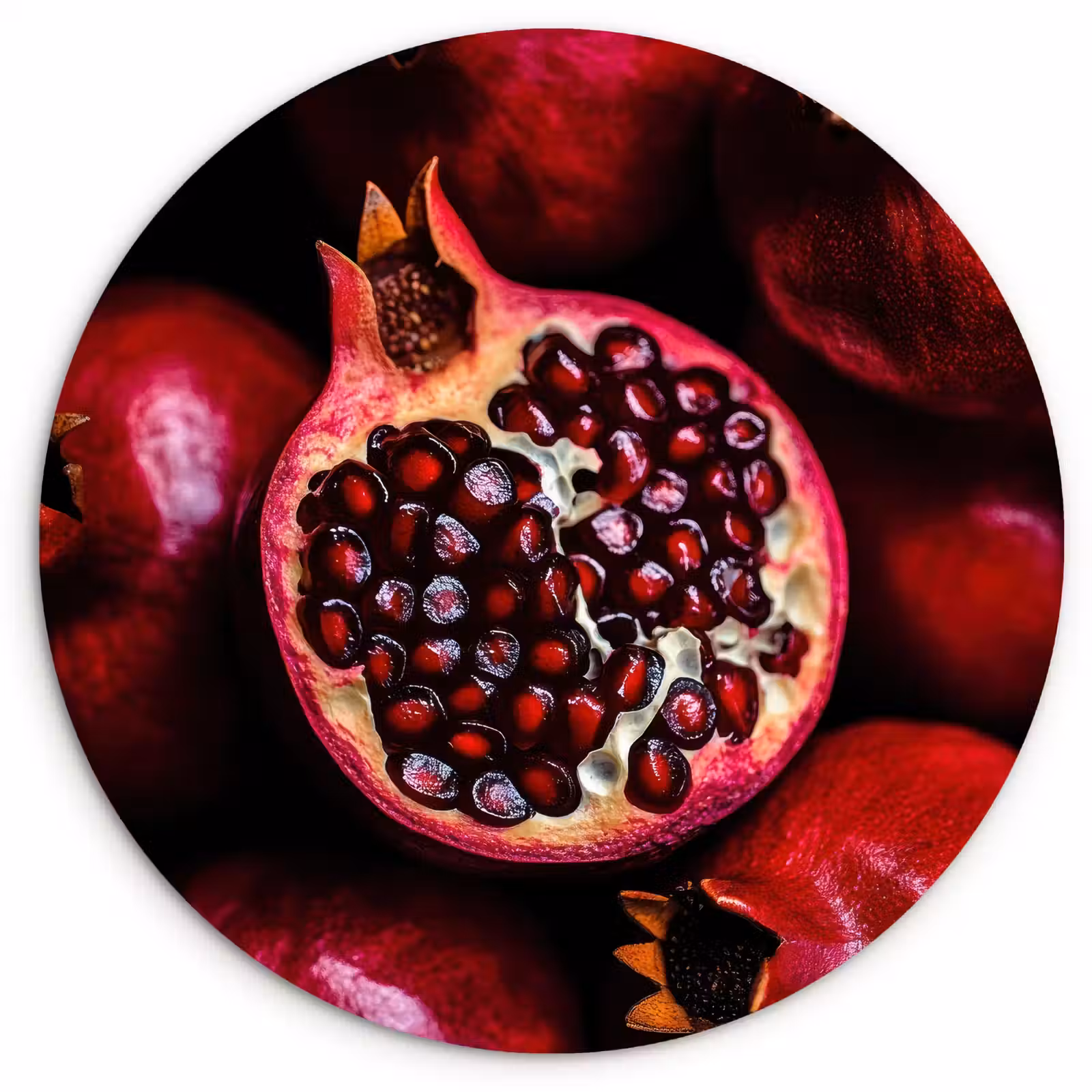 KitchenYeah - Cocina - Círculo mural Forex - Granada - Roja - Fruta — 1