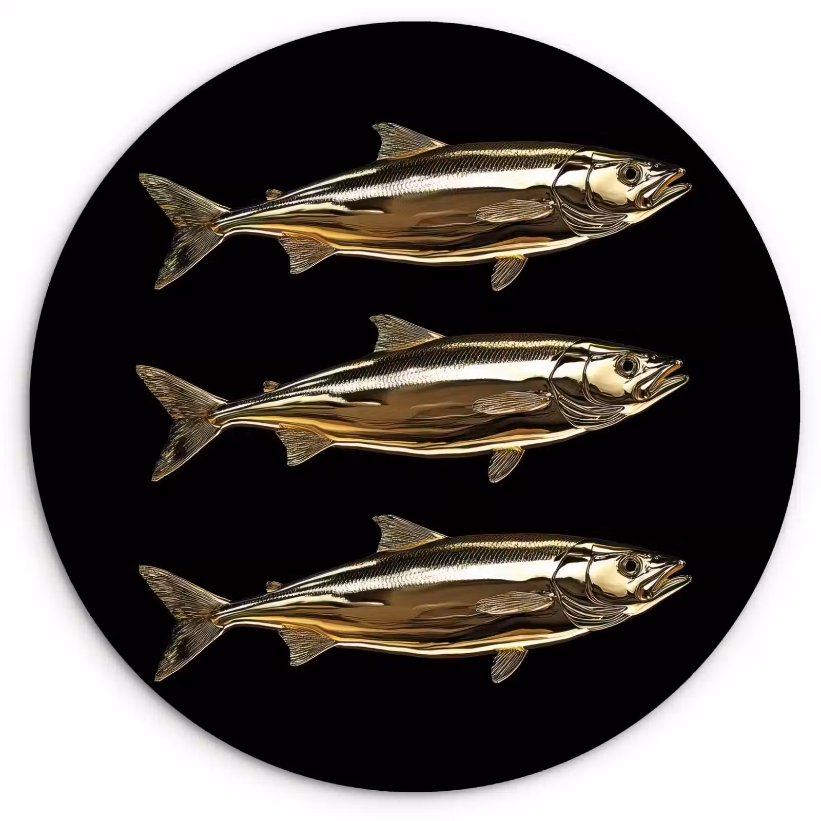 KitchenYeah - Cocina - Círculo mural Forex - Piscis - Oro - Negro — 1