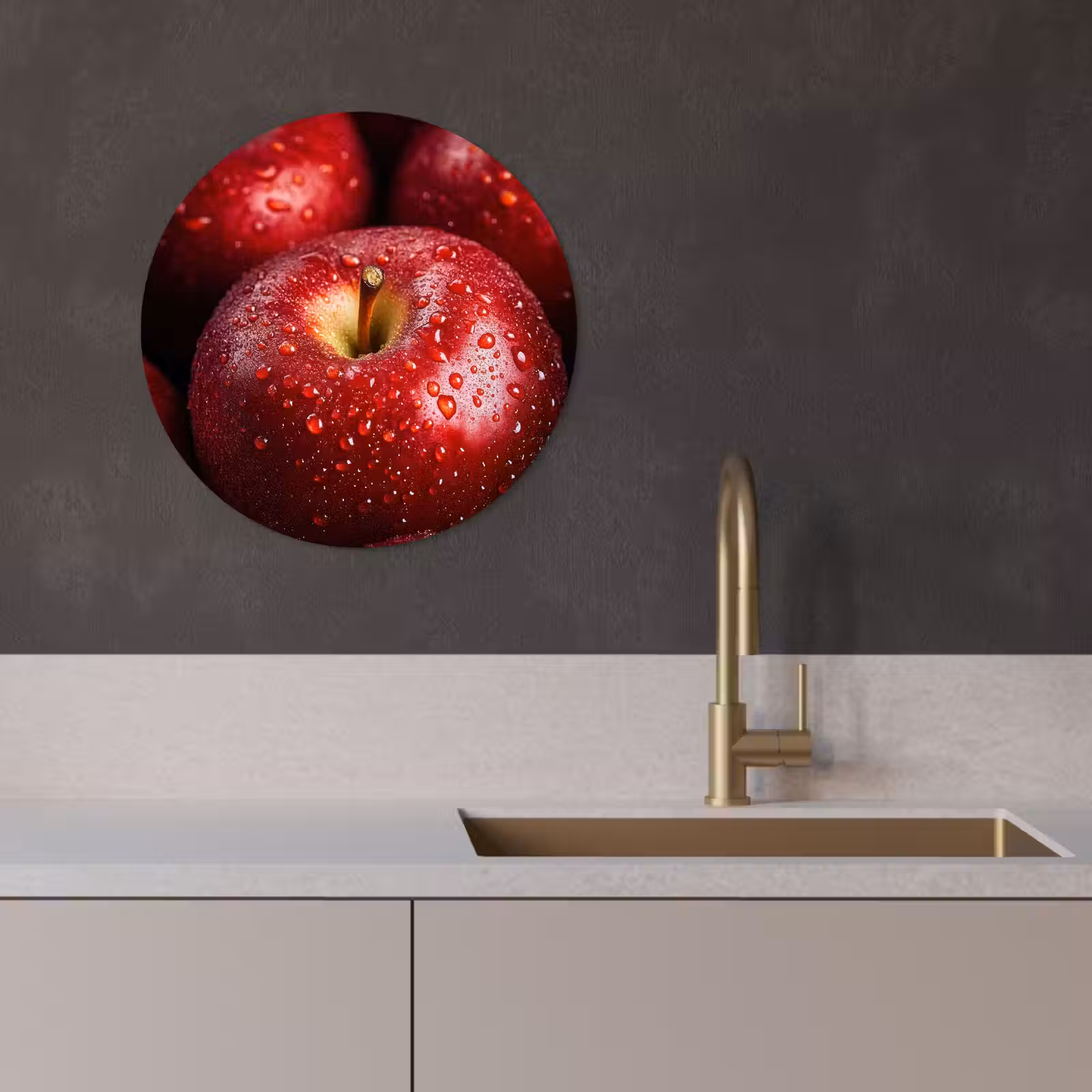 KitchenYeah - Cocina - Círculo mural Forex - Rojo - Manzanas - Frutas — 1