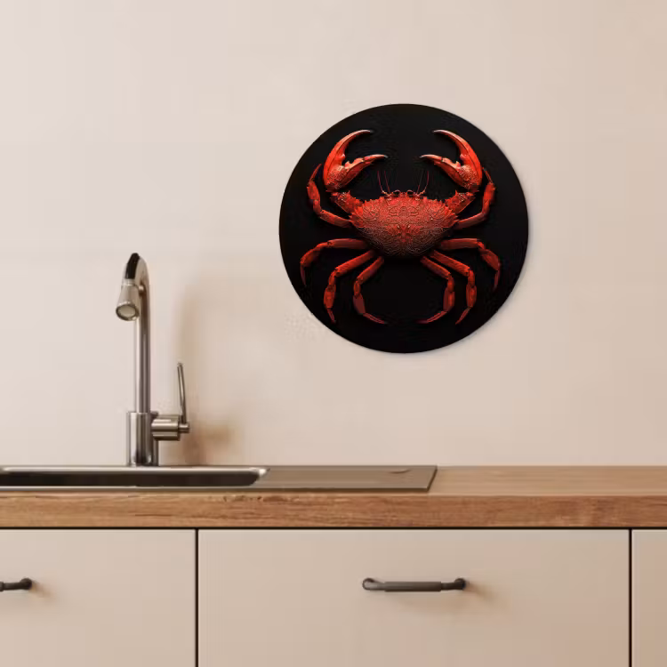 KitchenYeah - Cocina - Círculo mural Forex - Cangrejo - Rojo - Pescado - Crustáceos — 2