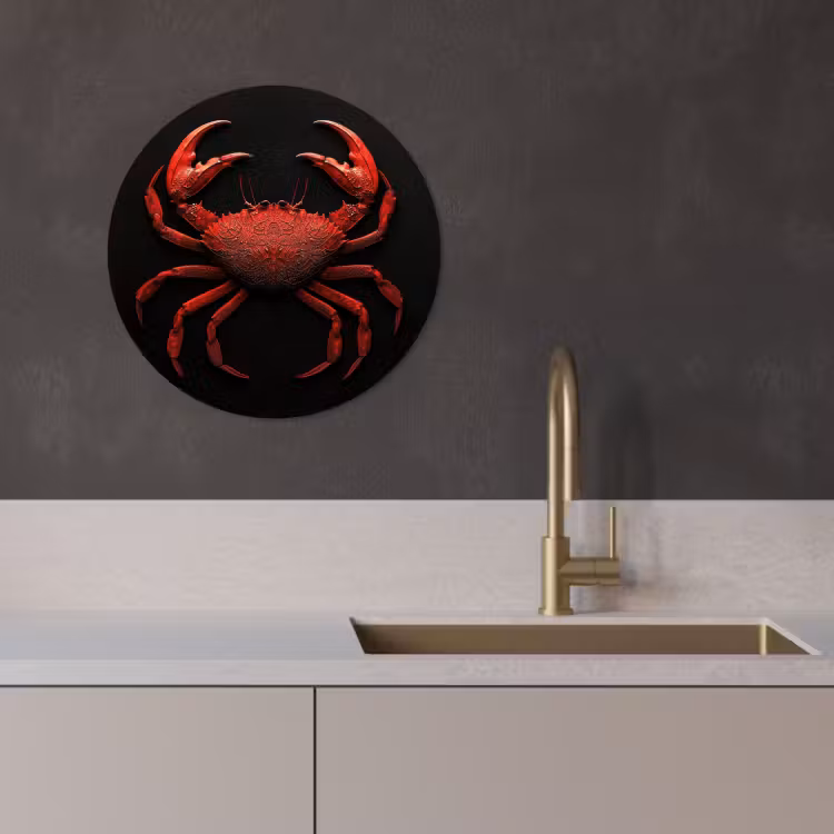 KitchenYeah - Cocina - Círculo mural Forex - Cangrejo - Rojo - Pescado - Crustáceos — 3