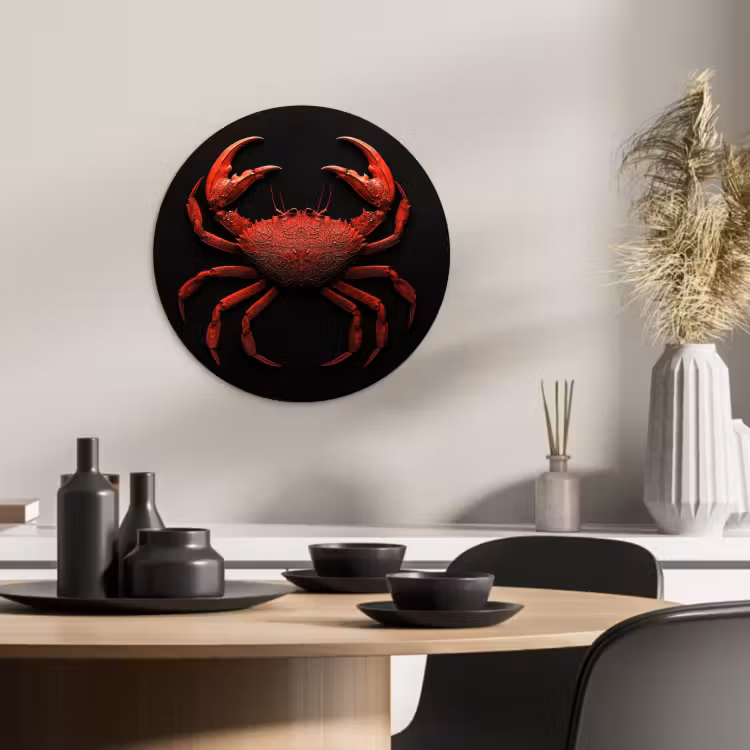 KitchenYeah - Cocina - Círculo mural Forex - Cangrejo - Rojo - Pescado - Crustáceos — 4