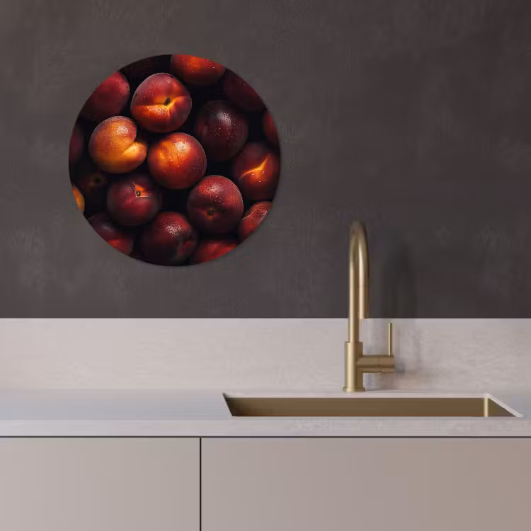 KitchenYeah - Cocina - Círculo mural Forex - Frutas - De cerca - Nectarinas — 3