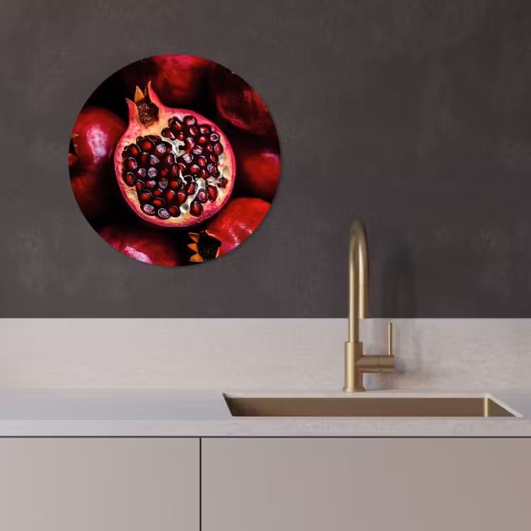 KitchenYeah - Cocina - Círculo mural Forex - Granada - Roja - Fruta — 3