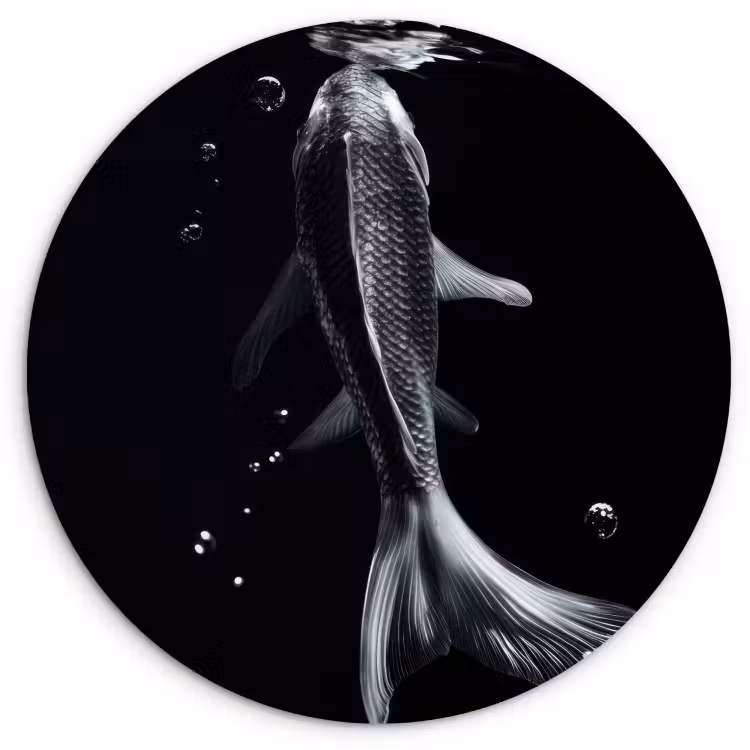KitchenYeah - Cocina - Círculo mural Forex - Koi - Pez - Agua - Negro — 1