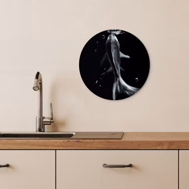 KitchenYeah - Cocina - Círculo mural Forex - Koi - Pez - Agua - Negro — 4