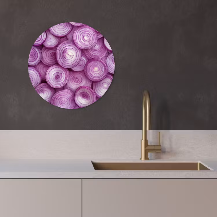 KitchenYeah - Cocina - Círculo mural Forex - Morado - Cebollas - Primer plano — 1