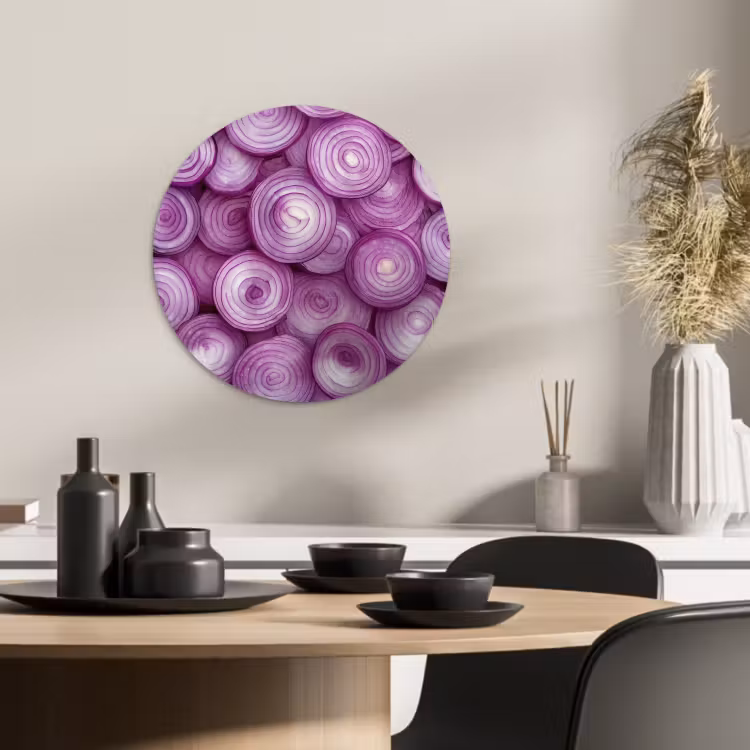 KitchenYeah - Cocina - Círculo mural Forex - Morado - Cebollas - Primer plano — 2