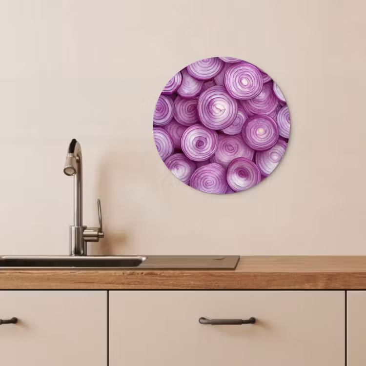 KitchenYeah - Cocina - Círculo mural Forex - Morado - Cebollas - Primer plano — 3