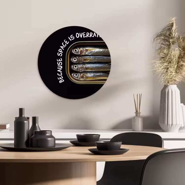 KitchenYeah - Cocina - Círculo mural Forex - Sardinas - Texto - Pescado - Conservas — 2