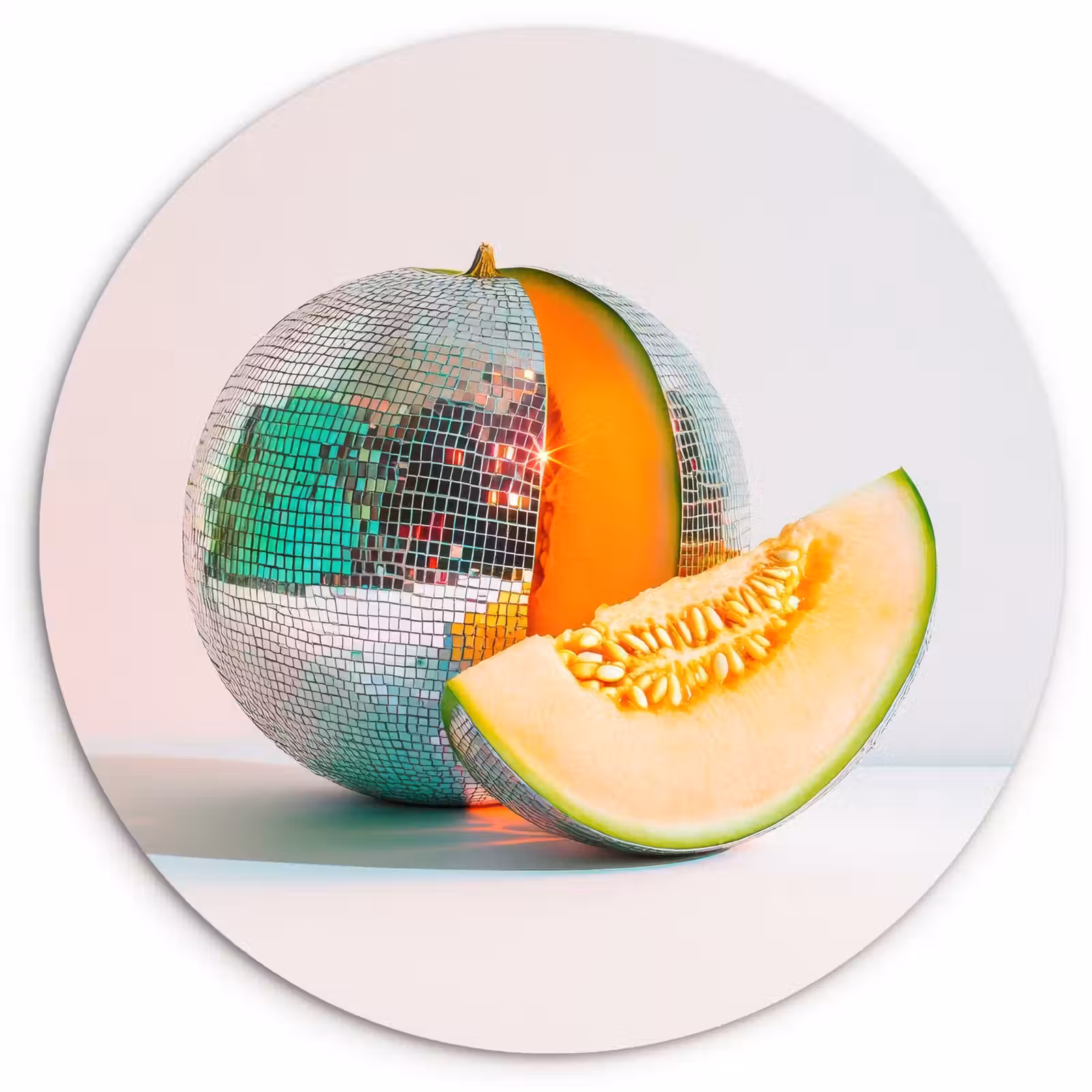 Cuadro redondo - Disco - Discoball - Melón - Pastel — 1