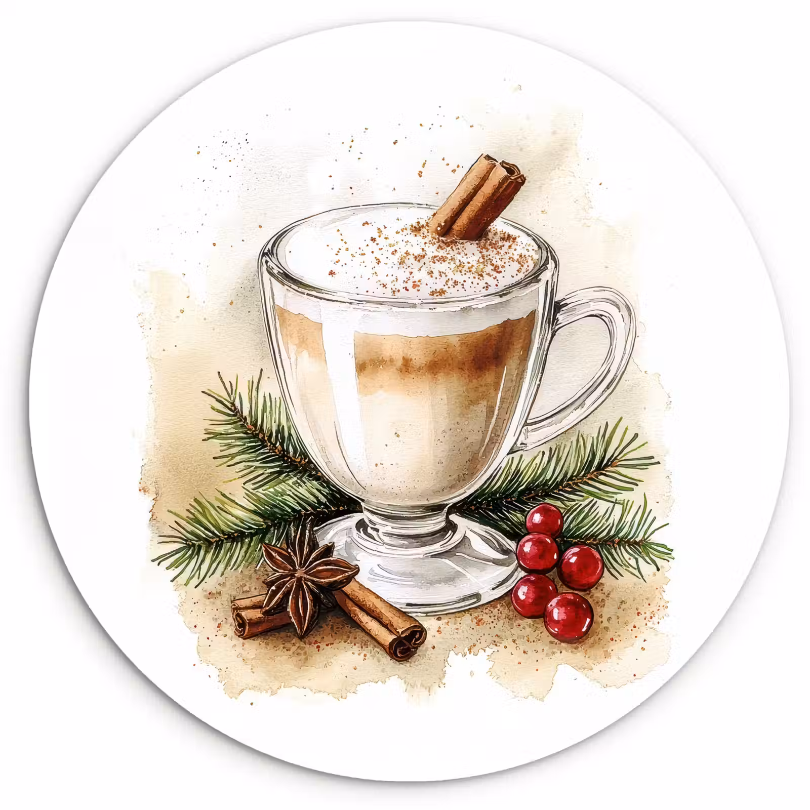 Cuadro redondo - Invierno - Café - Cálido - Decoración — 1