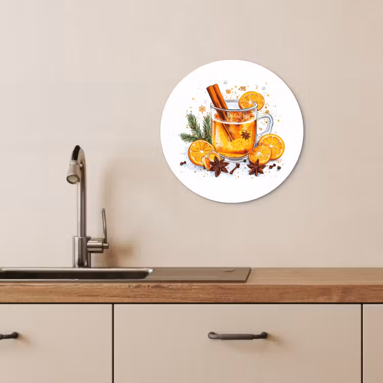 Cuadro redondo - Caliente - Té - Naranja - Canela — 3