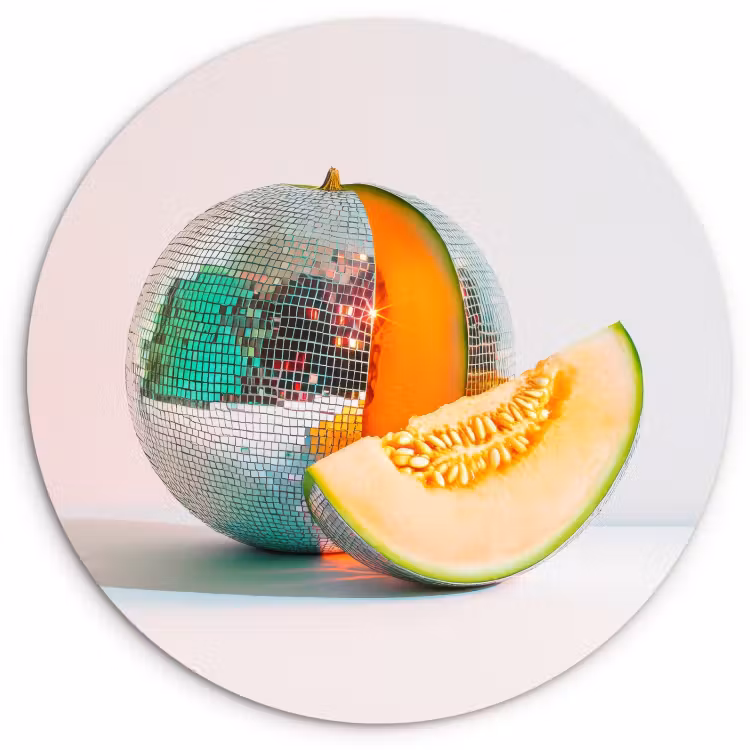 Cuadro redondo - Disco - Discoball - Melón - Pastel — 1