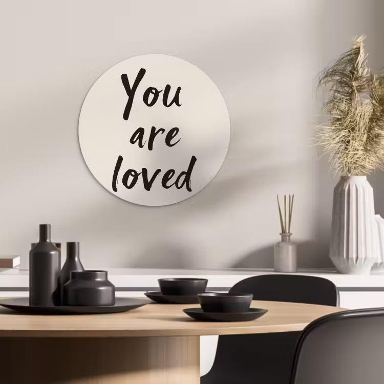 Cuadro redondo - Minimalista - Beige - Love — 3