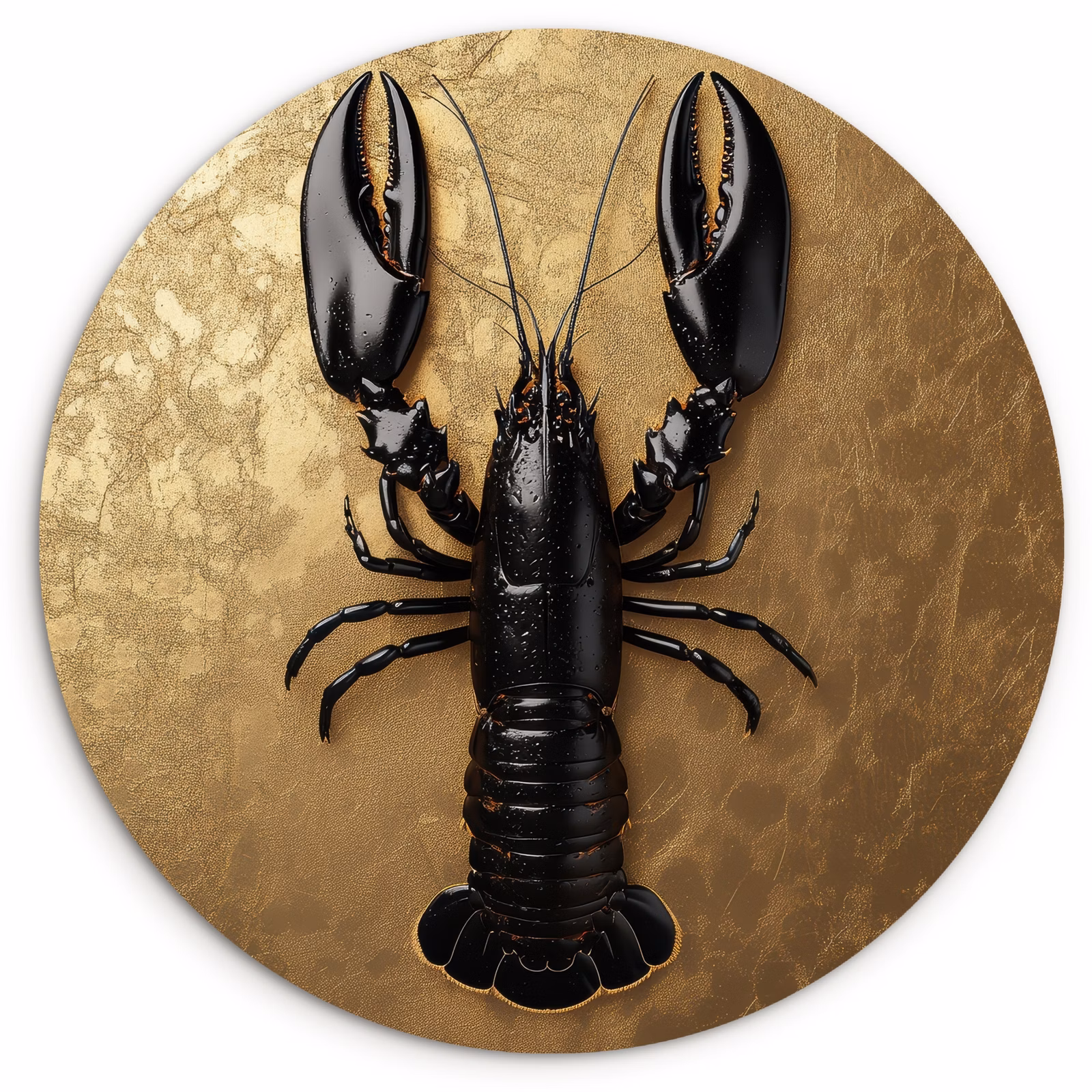 Cuadro redondo - Cáncer - Negro - Oro - Lujo — 1