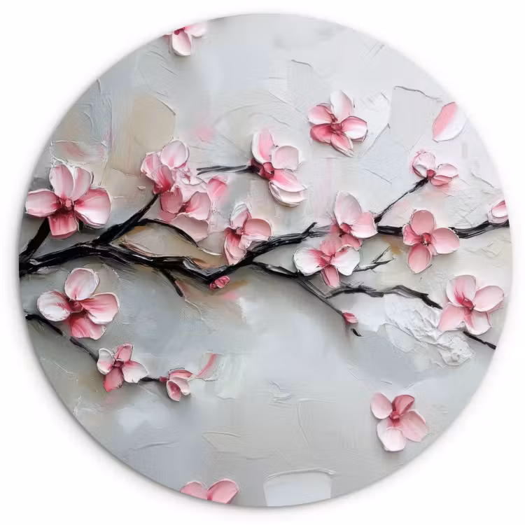 Cuadro redondo - Blossom - Artístico - Rosa - Sakura — 1