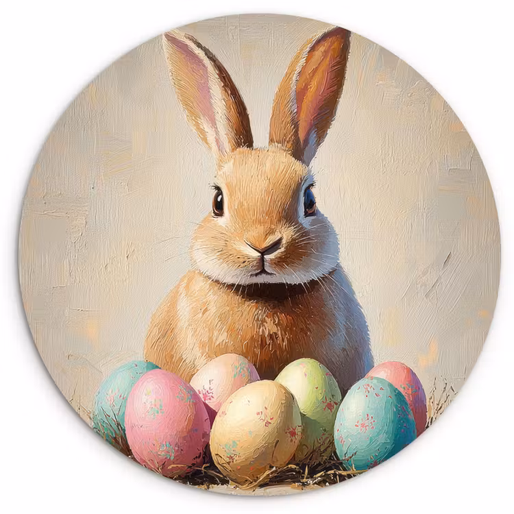 Cuadro redondo - Conejo de Pascua-3-2-1 — 1