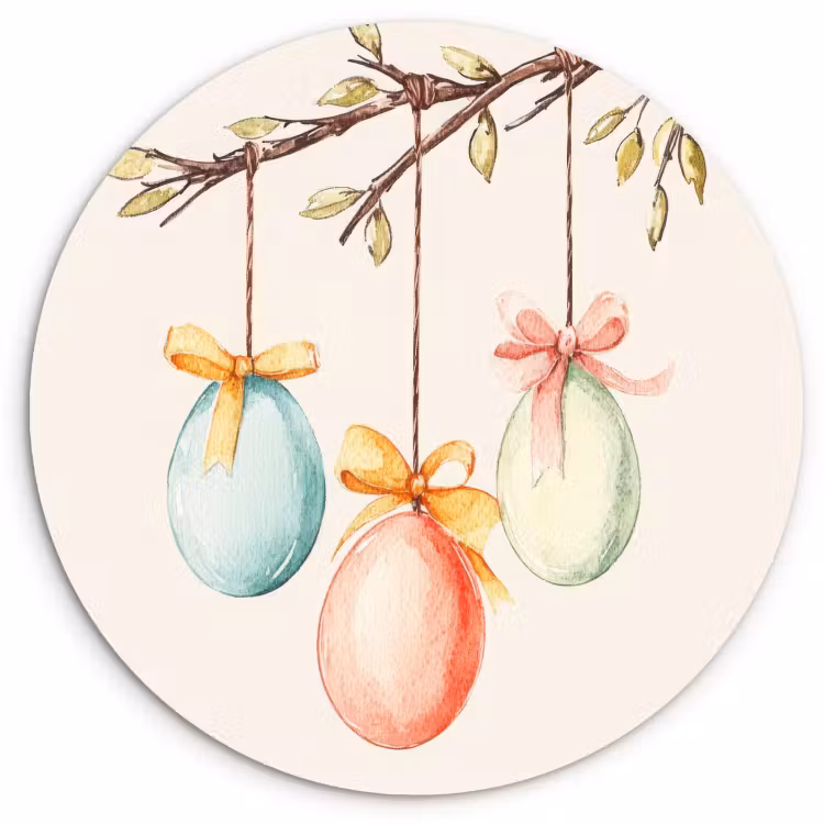 Cuadro redondo - huevos de pascua en la sucursal-3-2 — 1