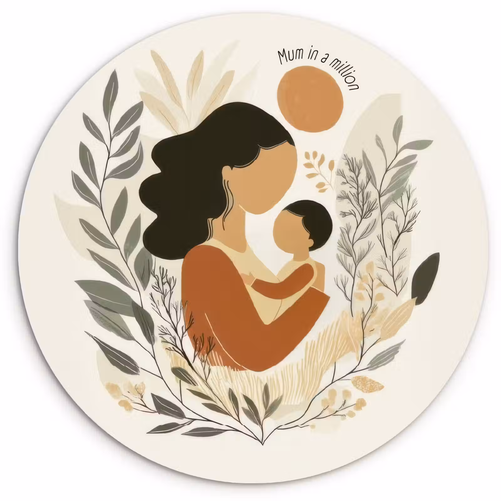 Cuadro redondo - Ilustración - Cita - Madre — 1
