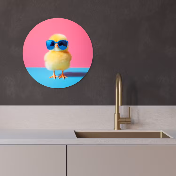 Cuadro redondo - Chick - Gafas de sol - Azul — 2
