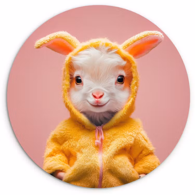 Cuadro redondo - Disfraz - Cabra - Conejo de Pascua — 2