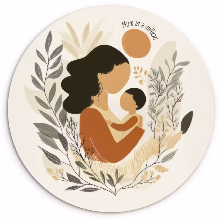 Cuadro redondo - Ilustración - Cita - Madre — 1