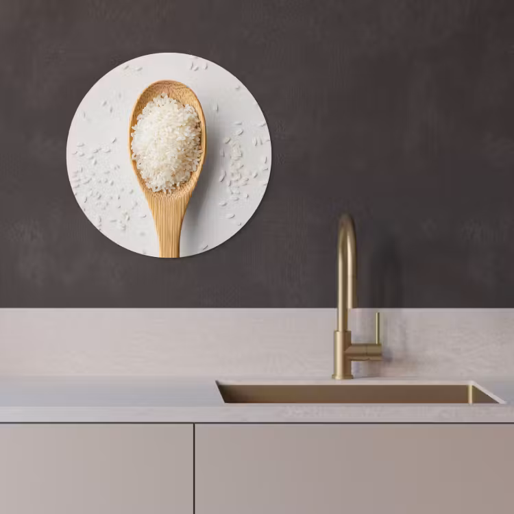 Cuadro redondo - Madera - Cuchara - Arroz — 2