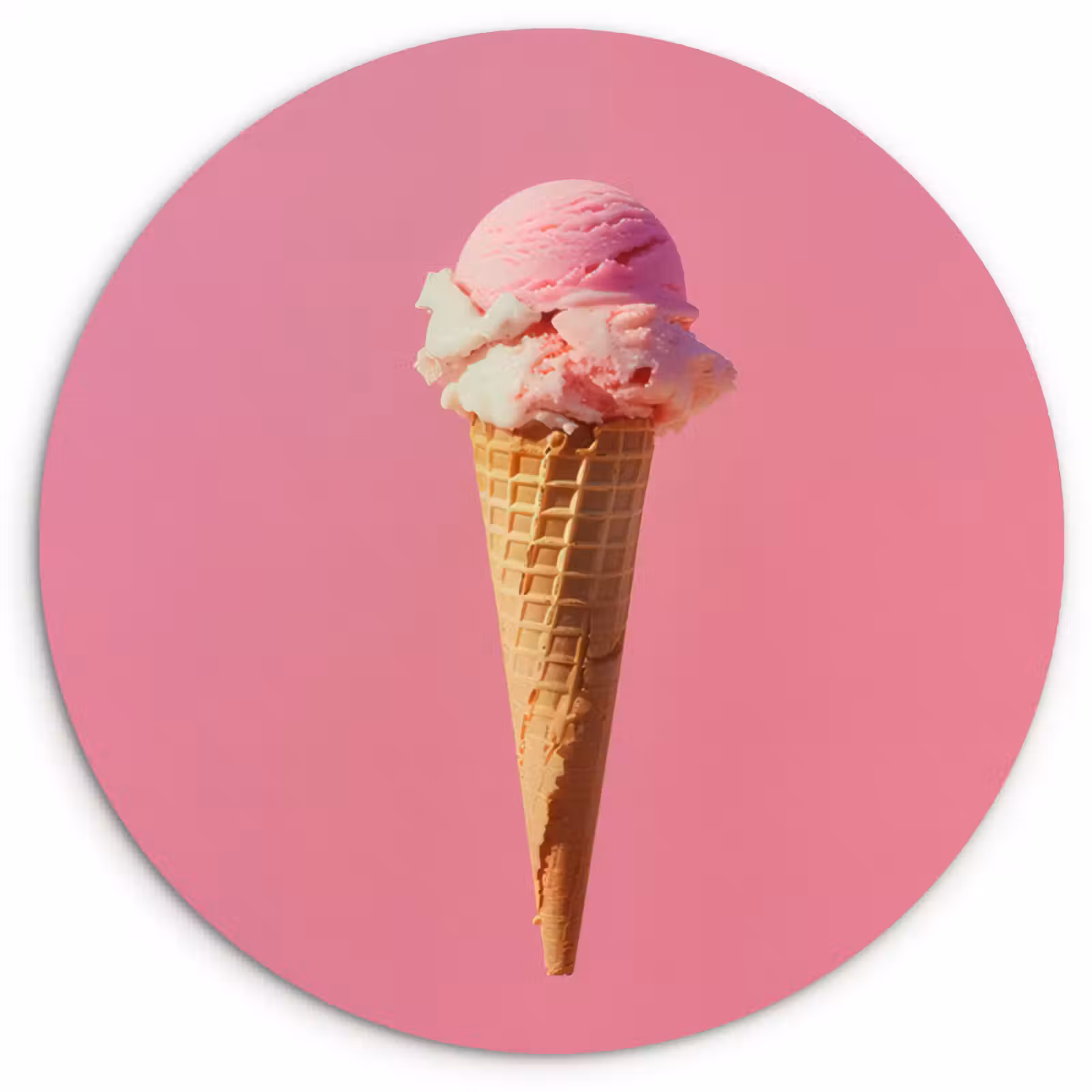 Cuadro redondo - Cuerno - Pala de helado - Rosa — 1