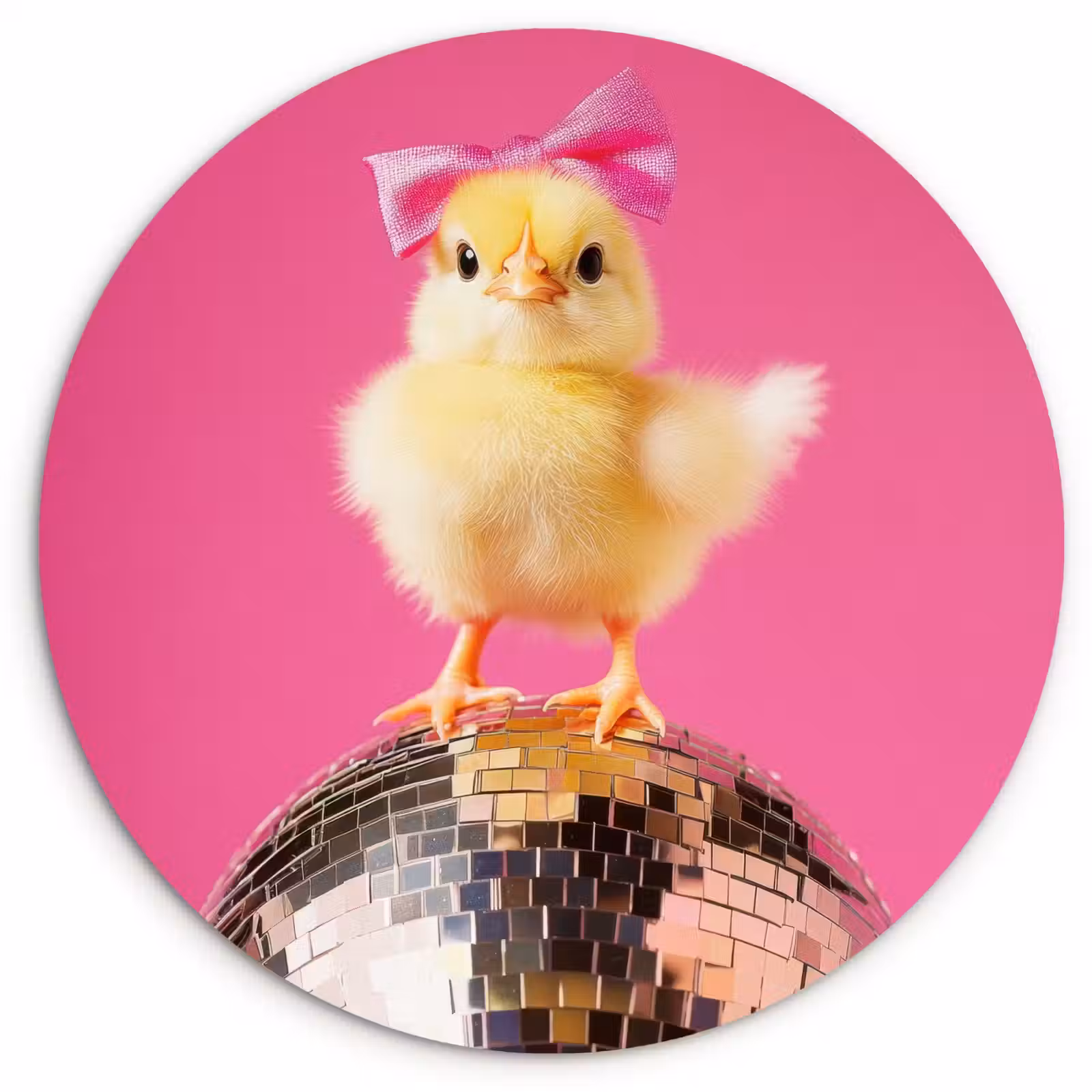 Cuadro redondo - Discoball - Chick - Bow — 1