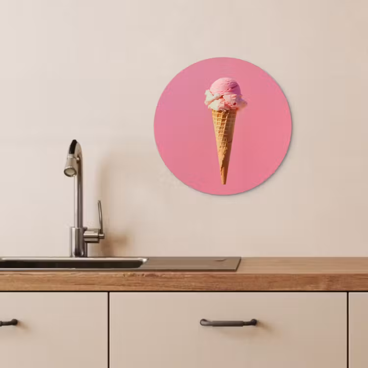Cuadro redondo - Cuerno - Pala de helado - Rosa — 4