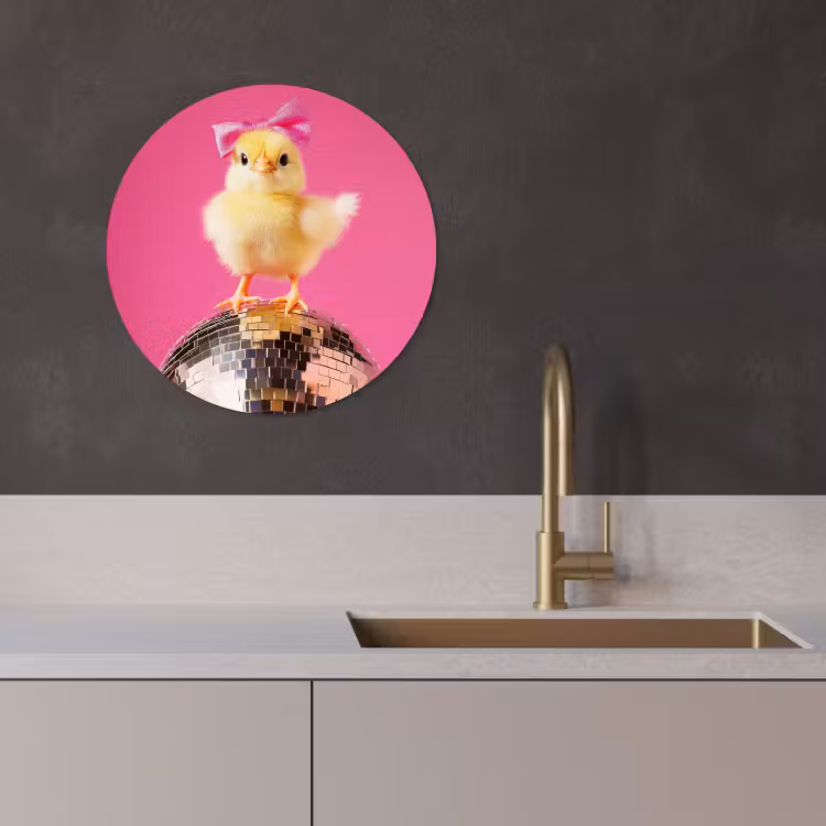 Cuadro redondo - Discoball - Chick - Bow — 4