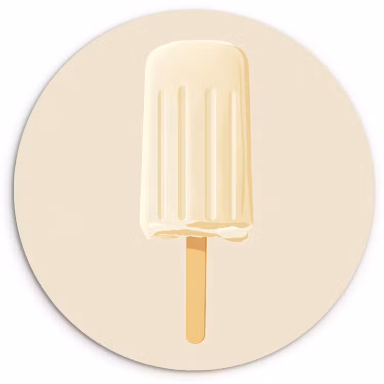 Cuadro redondo - Minimalista - Helado de agua - Stick - Beige — 1