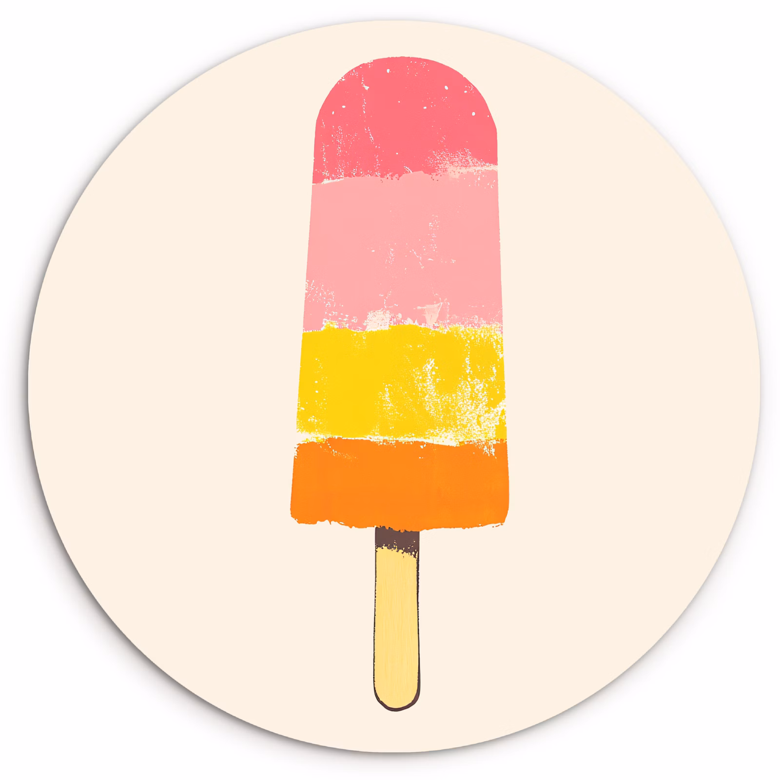 Cuadro redondo - Helado de agua - Retro - Stick - Rosa — 1